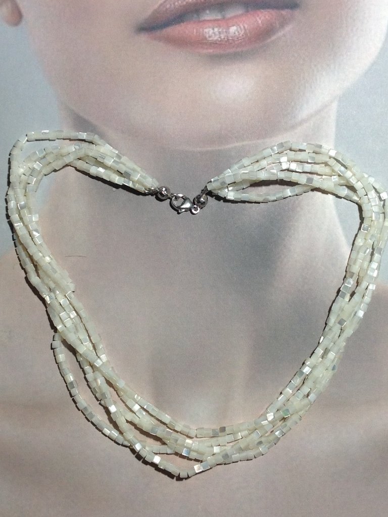 5 Rows Mother Of Pearl Necklace 48$